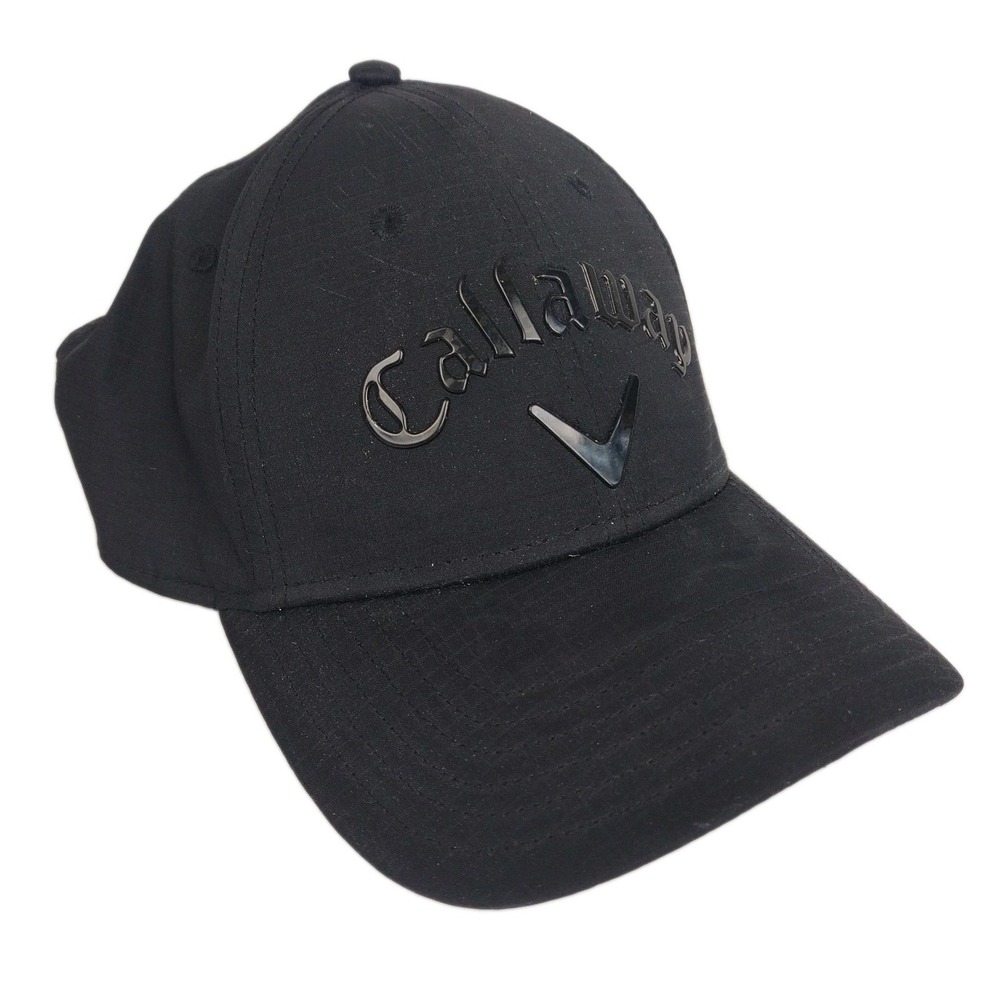 Calloway Liquid Metal Golf Hat (jet Black) Sleek Adjustable Hook And Loop